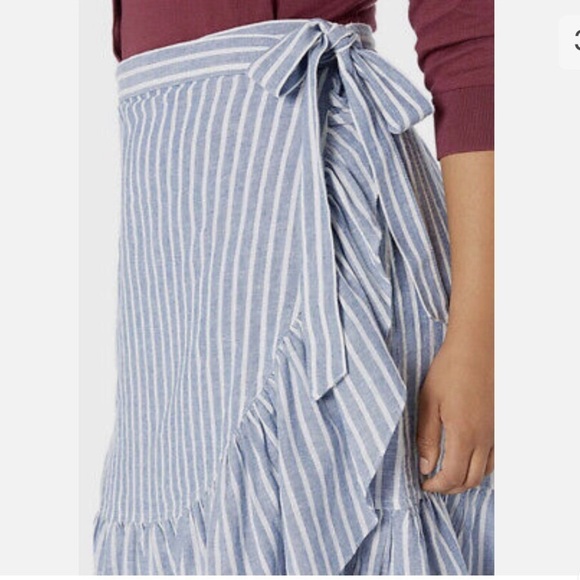 NWT Chaps Linen Blend Ruffled Wrap Midi Skirt Size 2X - Picture 7 of 12